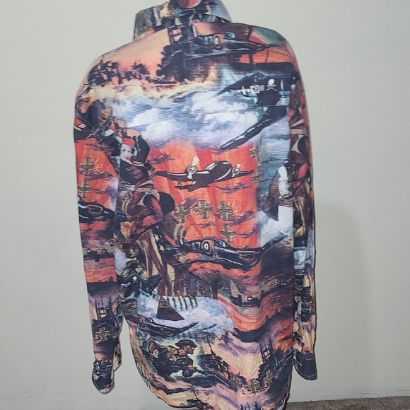 Decibel WWII Warhawk All Over Print Button Down Shirt - Men’s 2XL - Picture 6 of 6